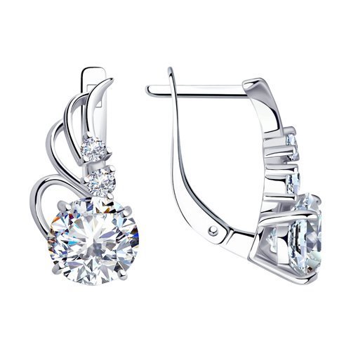 Серьги из серебра с фианитами (Арт.94020456)