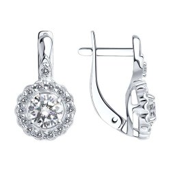 Серьги из серебра с фианитами (Арт.94022571)