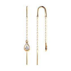 Серьги из золота с фианитами (Арт.028674)