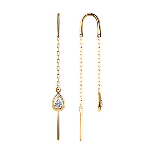 Серьги из золота с фианитами (Арт.028674)