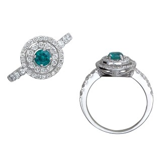 Кольцо с бриллиантами и изумрудом «Garden Halo» Estet (арт.01К625251-2)