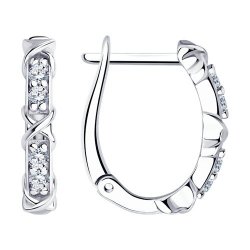 Серьги из серебра с фианитами (Арт.94025079)