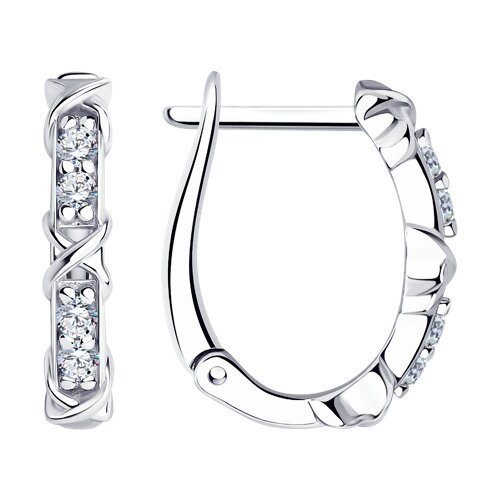 Серьги из серебра с фианитами (Арт.94025079)