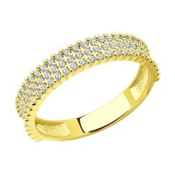 Кольцо из желтого золота с фианитами (Арт.019098-2)