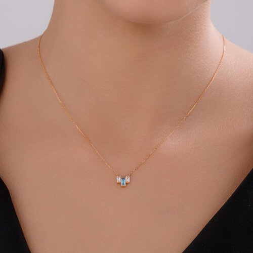 Колье золотое пробы 585 с топазом (Арт.770453)