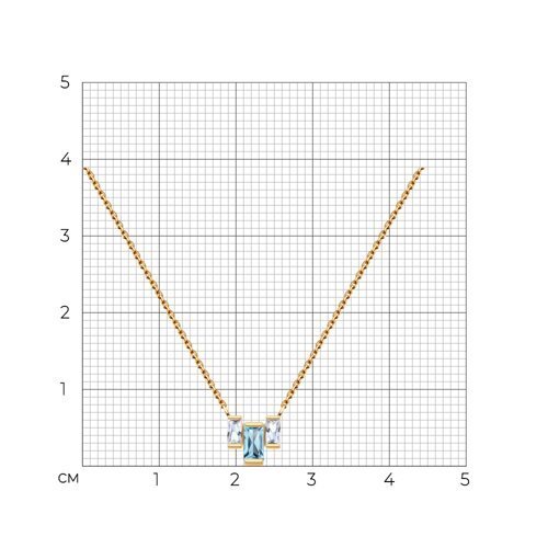 Колье золотое пробы 585 с топазом (Арт.770453)