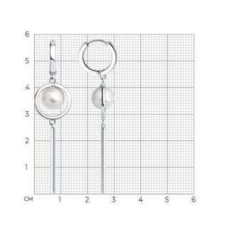 Серьги из серебра с жемчугом «Городские линии» Соколов (арт.94026160)