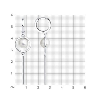 Серьги из серебра с жемчугом «Городские линии» Соколов (арт.94026160)