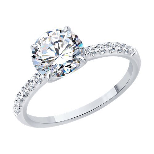 Кольцо из белого золота с бриллиантами выращенными (Арт.9010273-3-5)