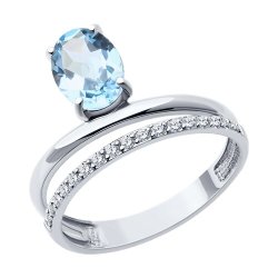 Кольцо золотое пробы 585 с топазом (Арт.716356-3)