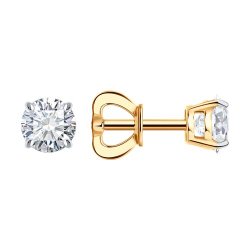 Серьги из золота с бриллиантами выращенными (Арт.9020111-5)