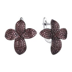 Серьги из серебра с фианитом (Арт.cz-e01803-x-wb-x-x-db)