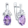 Серьги из серебра с аметистами и фианитами (Арт.92023198)