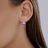 Серьги из серебра с аметистами и фианитами (Арт.92023198)