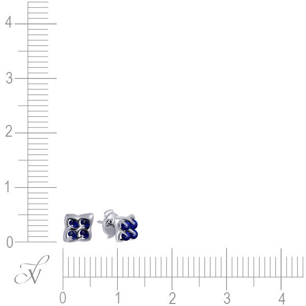 Серьги из белого золота с сапфиром (Арт.120160402210101_sr_sa_wg)