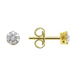 Серьги из желтого золота с фианитами (Арт.029861-2)