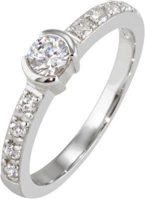 Кольцо из серебра с куб. цирконием (Арт.41_05395-2s)