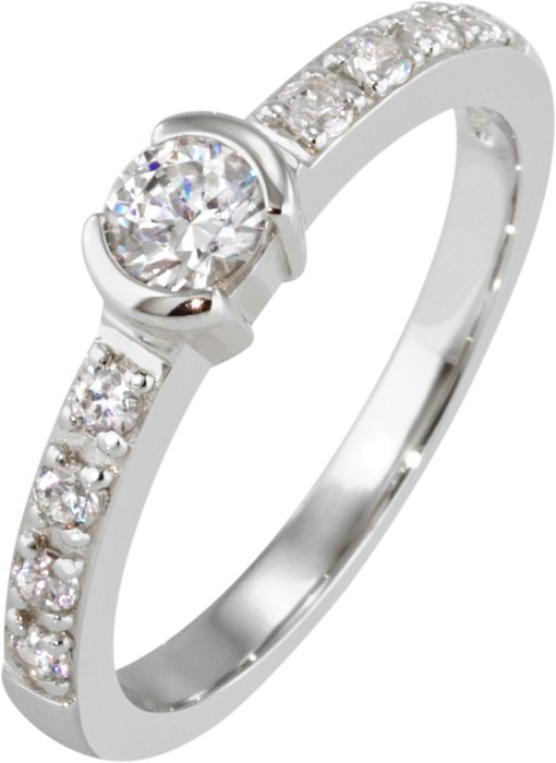 Кольцо из серебра с куб. цирконием (Арт.41_05395-2s)