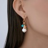 Серьги из золочёного серебра с бирюзой и жемчугом «Морская звезда» SOKOLOV (арт.93-321-00026-1)