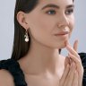 Серьги из золочёного серебра с полудрагоценными вставками (Арт.93-321-00026-1)