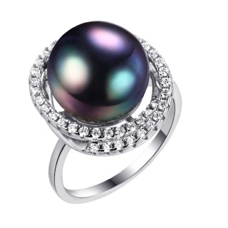 Кольцо серебряное с жемчугом и фианитами «Nautilus Aura» Fresh Jewelry (арт.PI-R00785-X-W-PNB-X-W)