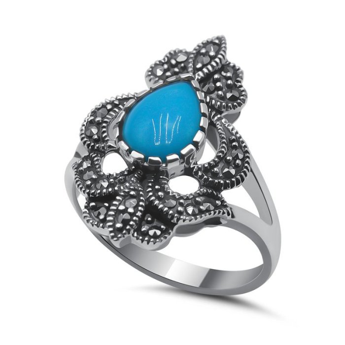 Кольцо Серебряные крылья (Арт.21392649_biryuzapr_markazit)