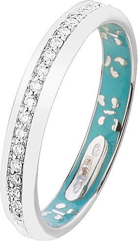 Кольцо из белого золота с бриллиантом и эмалью (Арт.k11hlshtwg)