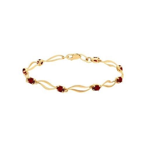 Браслет золотой пробы 585 с гранатом (Арт.750028)