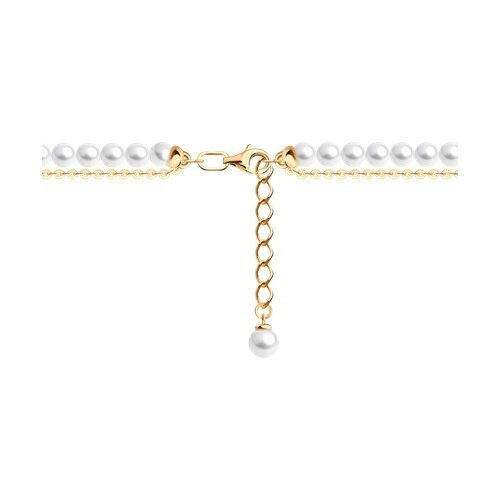 Браслет из золочёного серебра с синтетическим жемчугом «Небесный Крест» SOKOLOV (арт.9305-0225)