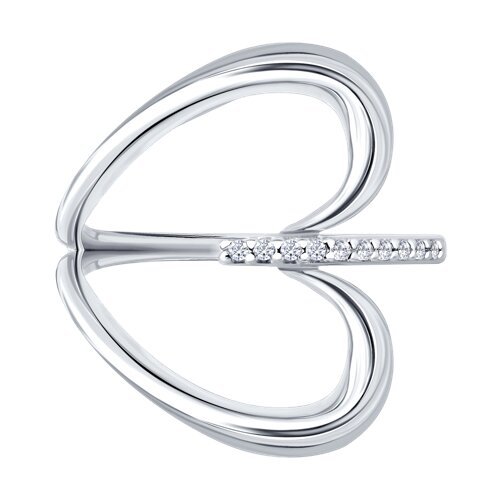 Кольцо из серебра с фианитом «Сердце нежности» Соколов (арт.94-110-00207-1)