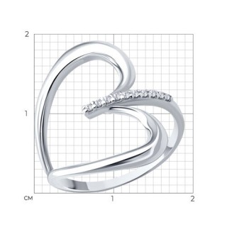 Кольцо из серебра с фианитом «Сердце нежности» Соколов (арт.94-110-00207-1)