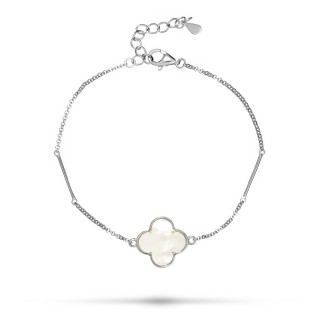 Браслет серебряный с жемчугом «Lucky Clover» Fresh Jewelry (арт.TC-B01589-X-W-PN-X-X)