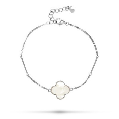 Браслет серебряный с жемчугом «Lucky Clover» Fresh Jewelry (арт.TC-B01589-X-W-PN-X-X)
