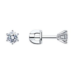 Серьги из белого золота с бриллиантами (Арт.1021860-3)