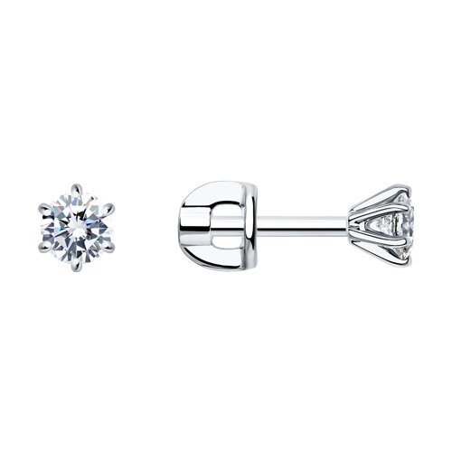 Серьги из белого золота с бриллиантами (Арт.1021860-3)