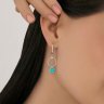 Серьги из серебра с бирюзой и фианитами (Арт.94-121-02348-1)