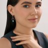 Серьги из серебра с бирюзой и фианитами (Арт.94-121-02348-1)