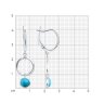 Серьги из серебра с бирюзой и фианитами (Арт.94-121-02348-1)