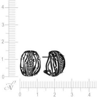 Серьги золото с бриллиантами «Черное сияние» JvG (арт.E46971A1S14WB001_SR_BLK)