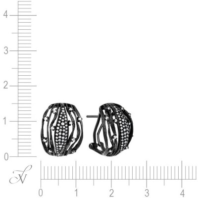 Серьги золото с бриллиантами «Черное сияние» JvG (арт.E46971A1S14WB001_SR_BLK)