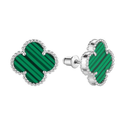 Серьги из серебра с малахитом (Арт.tc-e01989-x-w-mal-x-x)