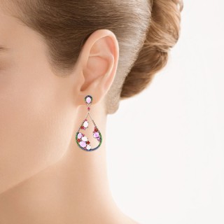 Серьги из золота с бриллиантами, рубинами и сапфирами «Розовый закат» MY JEWELS (арт.EE00300DMCS4R1_SR_DN_RU_SA_MC_PINK)