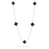 Ожерелье с малахитом «Lucky Large Clover» серебро 925 Fresh Jewelry (арт.TC-N748-1-X-W-Mal-X-X)