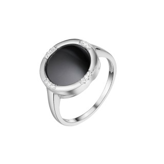 Кольцо из серебра с керамикой и фианитами «Ceramic Eclipse» Fresh Jewelry (арт.TC-R00378-B-W-X-X-W)