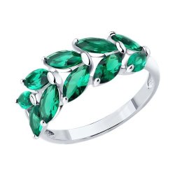 Кольцо из серебра с ситаллами (Арт.94-310-02172-2)