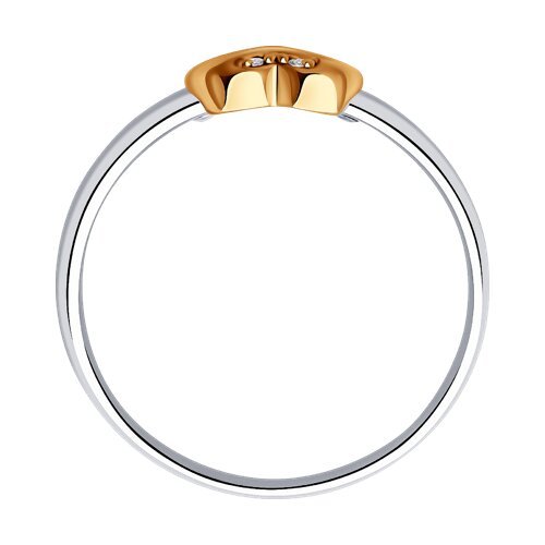 Кольцо из золоценного серебра с бриллиантами «Сердце нежности» Соколов (арт.8701)