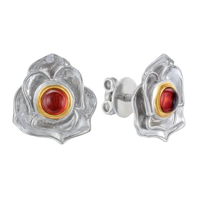 Серебряные серьги BEAVERS с гранатом 2275g