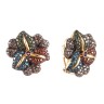 Серьги золото с бриллиантами и рубинами «Зимний цветок» Myjewels (арт.ME44027K-3_SR_DC_DN_RU_YG)