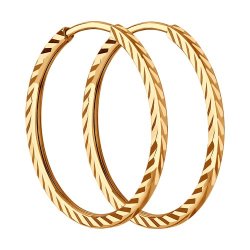 Серьги конго из золота с алмазной гранью (Арт.140066)