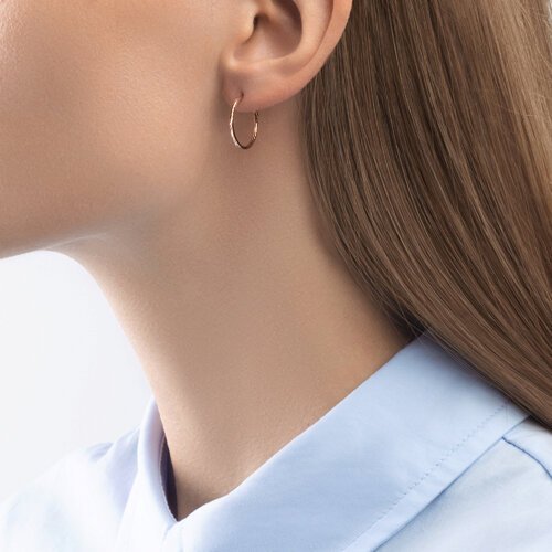 Серьги конго из золота с алмазной гранью (Арт.140066)